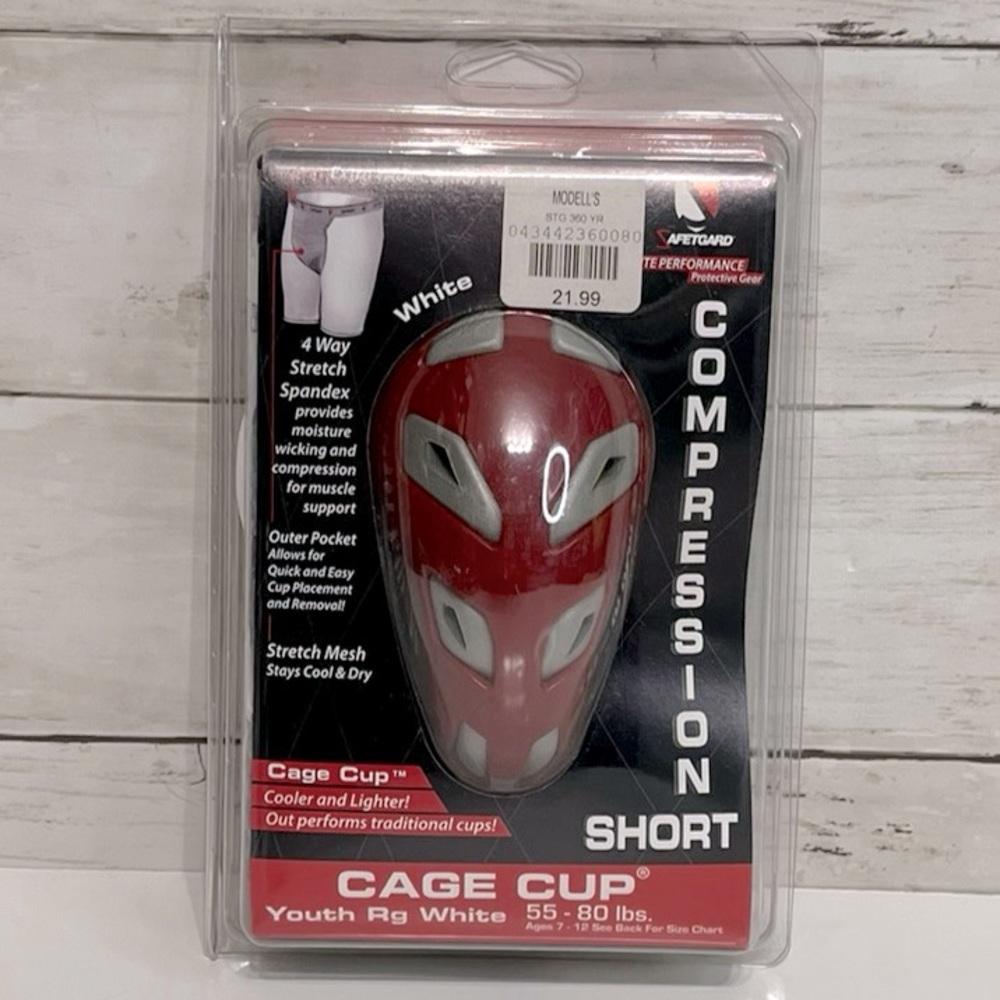 NEW SafeTGard Compression Short w Cage Cup Youth Regular